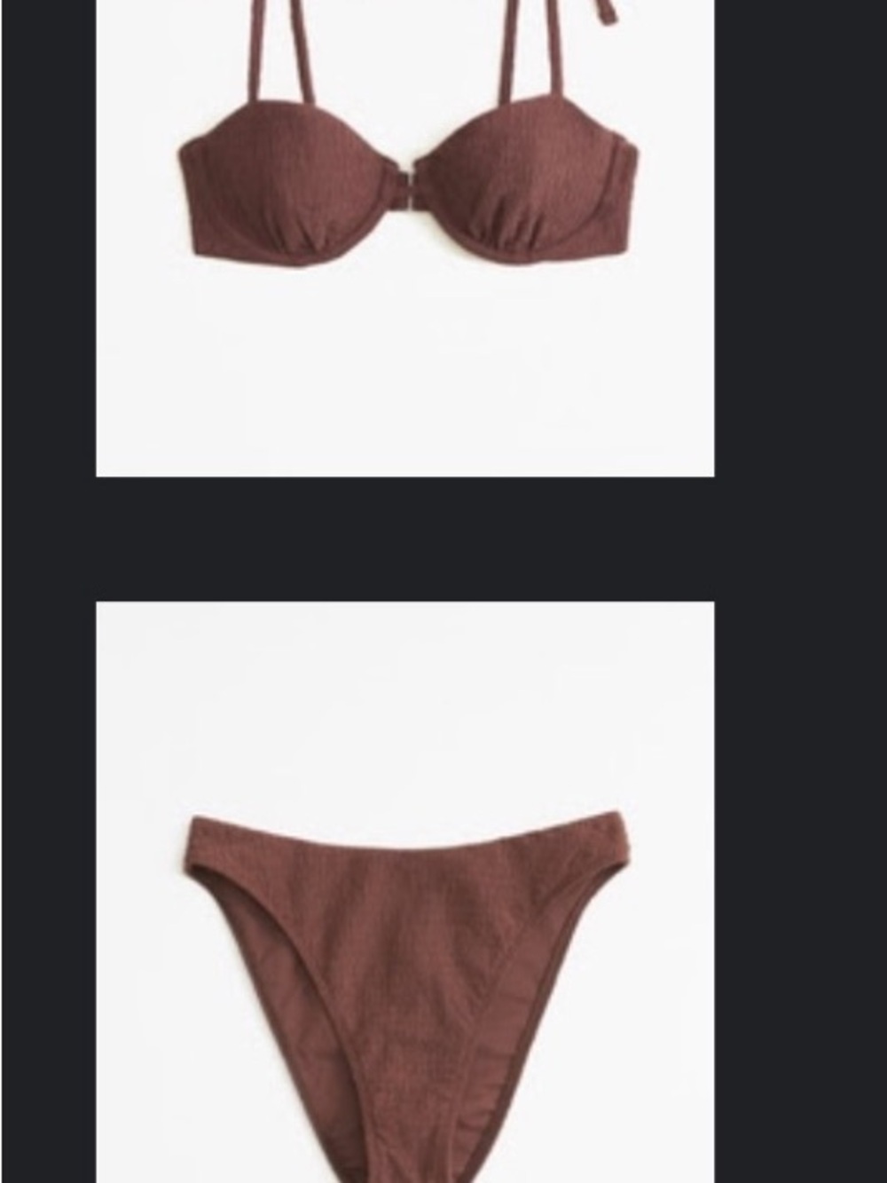 Abercrombie & Fitch Brown Ribbed Bikini Set